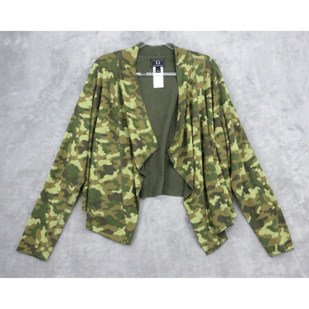 G by Giuliana Cardigan Womens Size 1X Camouflage Open Front Reversible Green
